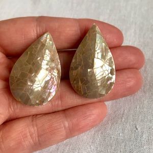 Vintage Seashell Pear Teardrop Shape Earrings